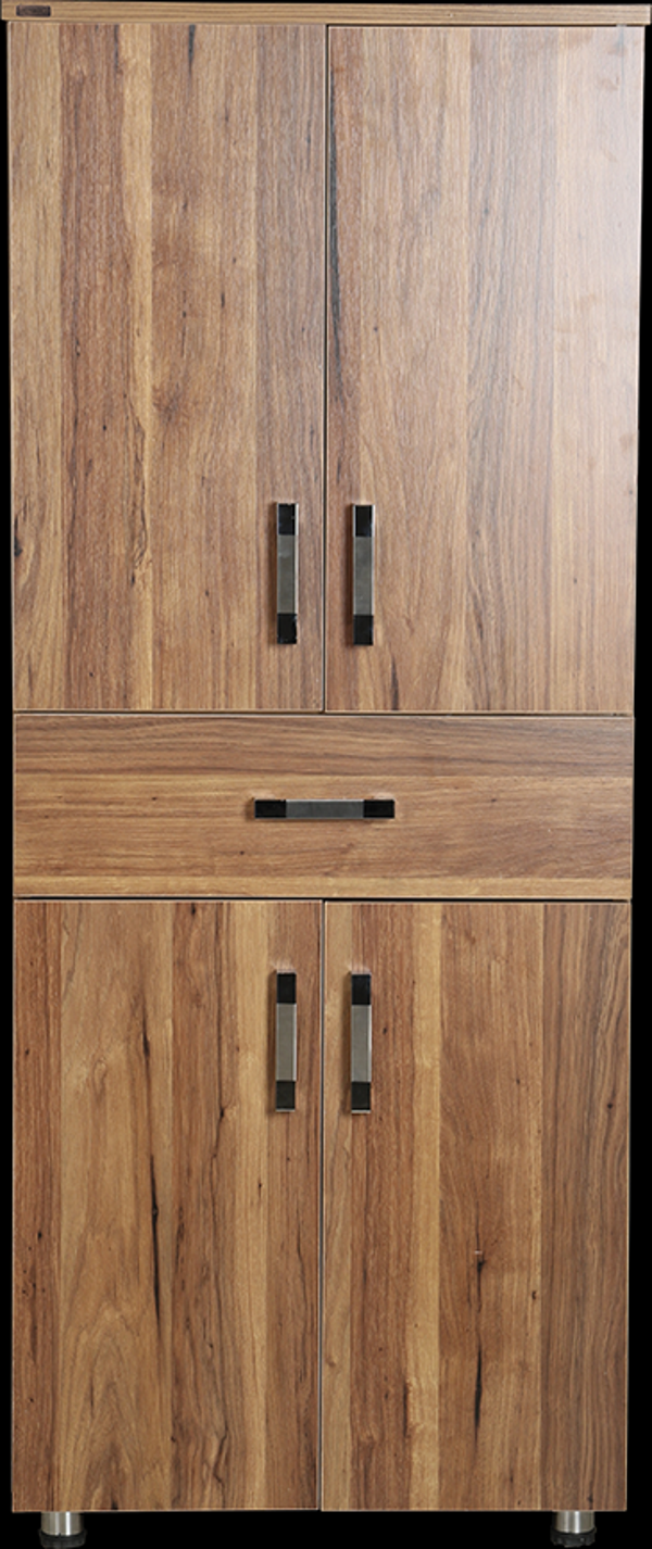 Çok Amaçlı 12938 Dolap Hard Model Parlak CEVİZ Suntalem 5 Raf 1Çekm 180 El Yapım  - Image 1