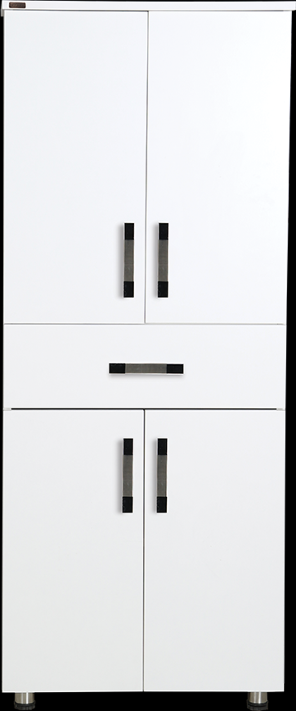Çok Amaçlı 12940 Dolap Model Hard Parlak BEYAZ Suntalem 4Raf 1Çekm 180 El Yapım  - Image 1