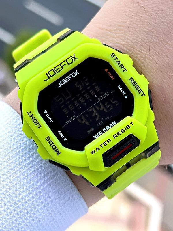Joefox G-SHOCK Kasa Yeşil/Siyah Digital 5 Atm Suya Dayanıklı 2 Yıl Garantili Spor Kol Saati J-GS08 - Image 1