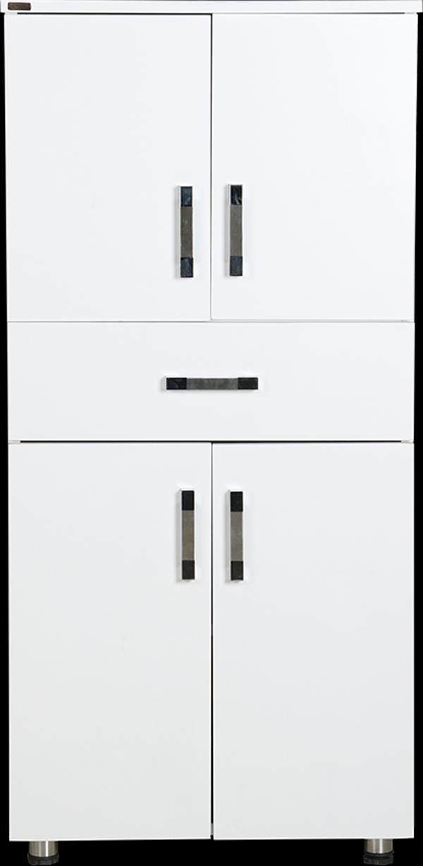 Çok Amaçlı 12949 Dolap Model 130 Hard Parlak BEYAZ Suntalem 4 Raf 1 Çekm El Yapım - Image 1