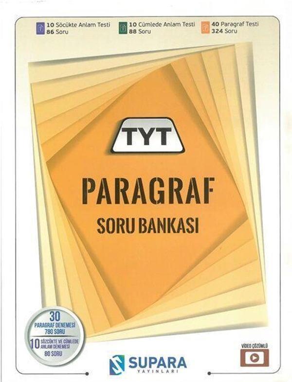 Supara YKS TYT Paragraf Soru Bankası Video Çözümlü Supara Yayınları - Supara Yayınları - Image 1