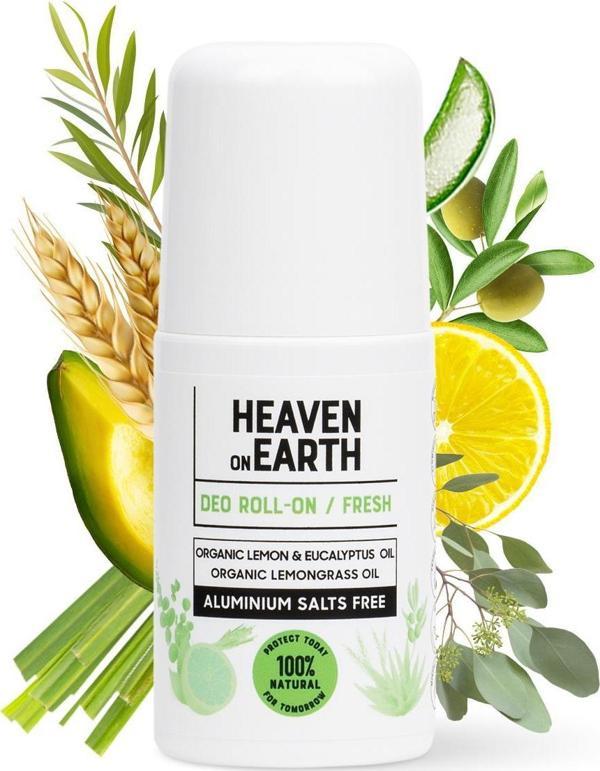 %100 Doğal Organik Roll On Aluminyum Tuzları Içermez Ter Kokusu Önleyici Fresh 50 ml Vegan - Image 1