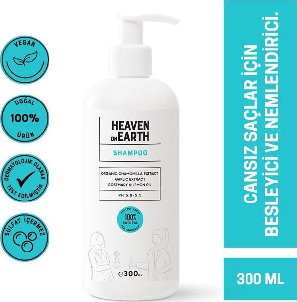 Tüm Saç Tipleri Saç Dökülme Karşıtı Sülfatsız Besleyici Şampuan Vegan %100 Doğal Ve Organik 300ml - Image 1