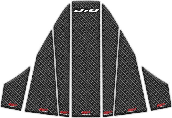 GP Kompozit Honda Dio 2021-2024 Uyumlu Tank Pad Seti Karbon - Image 1