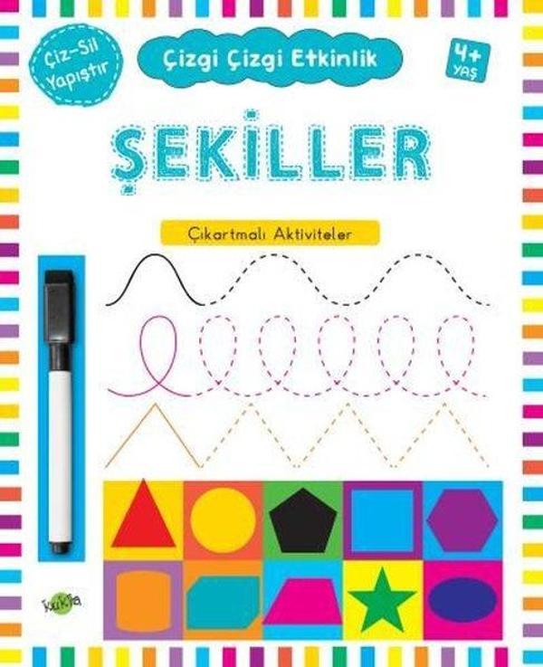 Şekiller Çıkartmalı Aktiviteler 4 Yaş Çizgi Çizgi Etkinlik - Kukla - Image 1