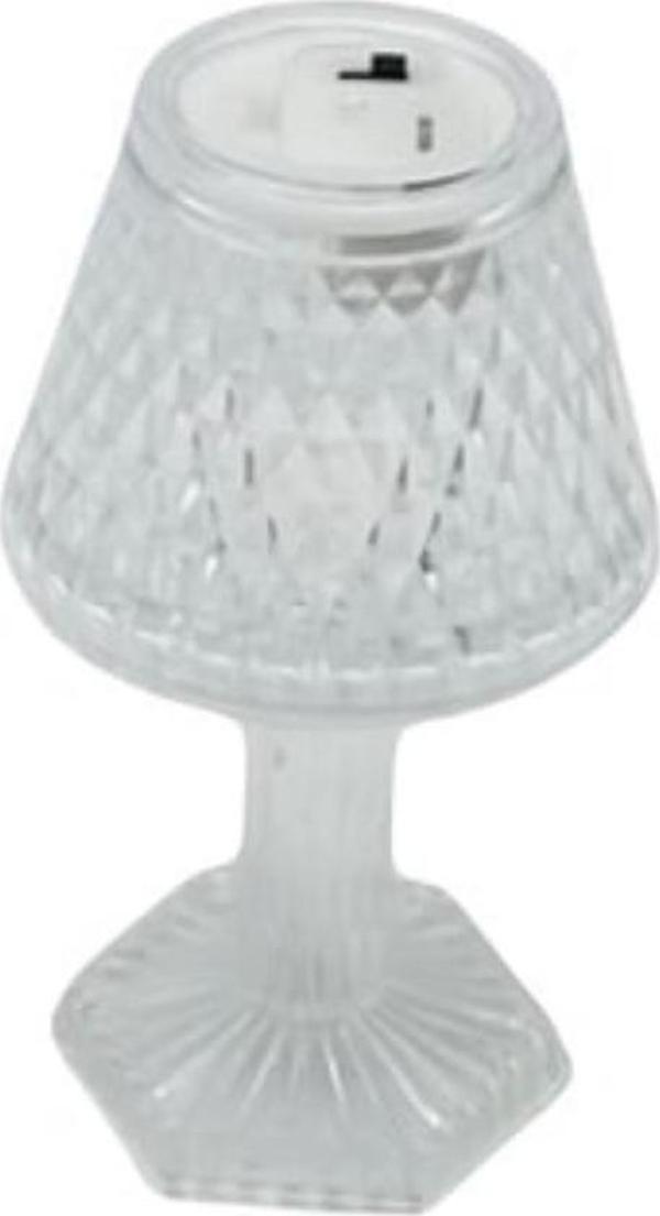 T.Concept Dekoratif Şeffaf Pilli Mini Abajur 12 cm - Image 1
