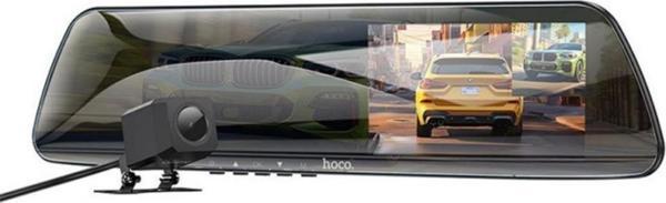 Hoco Tüm Araçlara Uyumlu Araç İçi Dikiz Aynalı Ön Arka Kamera, Sürüş Kaydedici 4,5 İnç Dikiz Aynası - Image 1