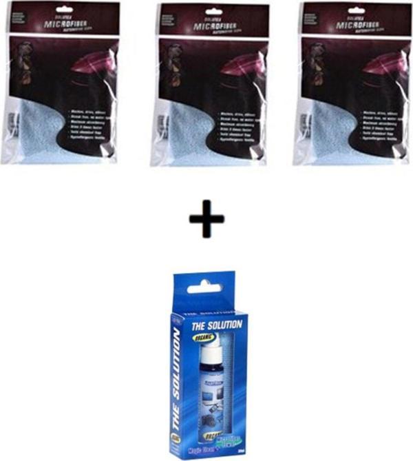 , The Solution , Microfiber Havlu , Bez Temizlik Bezi , 30x40 Cm - 3 adet , 30 ml ekran temi - Image 1