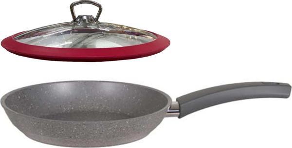 Mehtap Granit Tava 24 CM Kırmızı Silikon Kapaklı  - Image 1