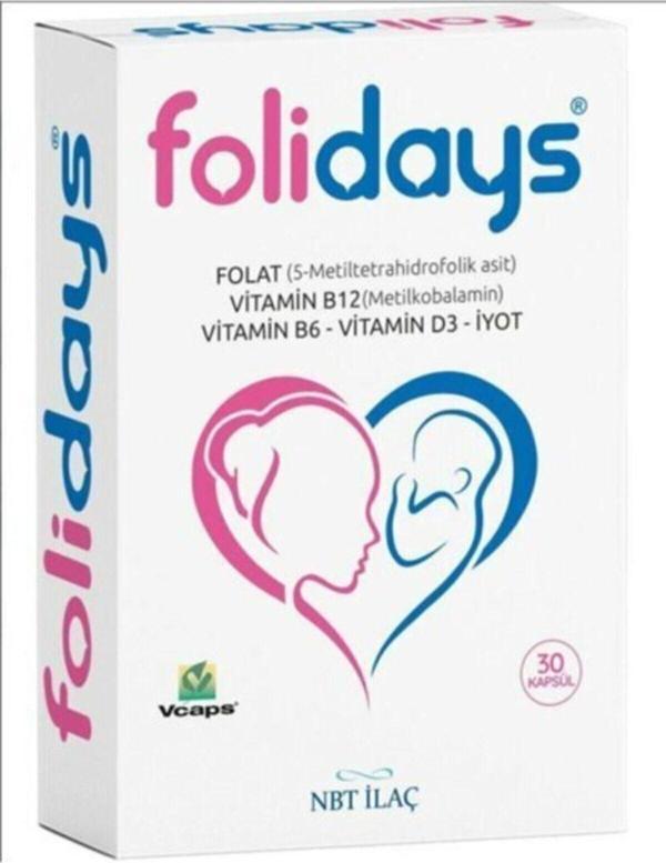 Nbt Life Folıdays (Folık-Iod-B12-B6-D3)30 Kapsul - Image 1