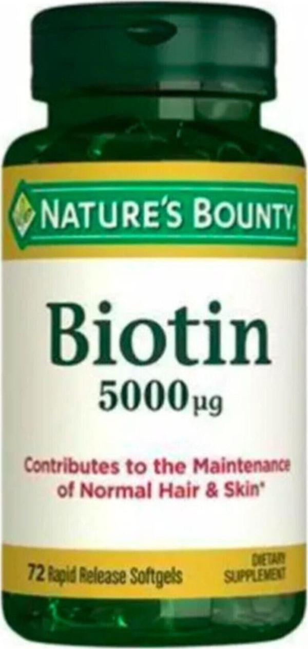 Nature'S Bounty Biotin 5000 Mcg 72 Kapsül - Image 1