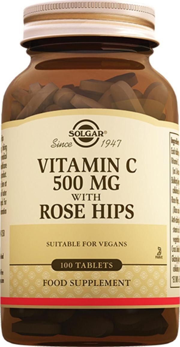 Solgar Vitamin C With Rose Hips 500 Mg 100 Tablet - Image 1