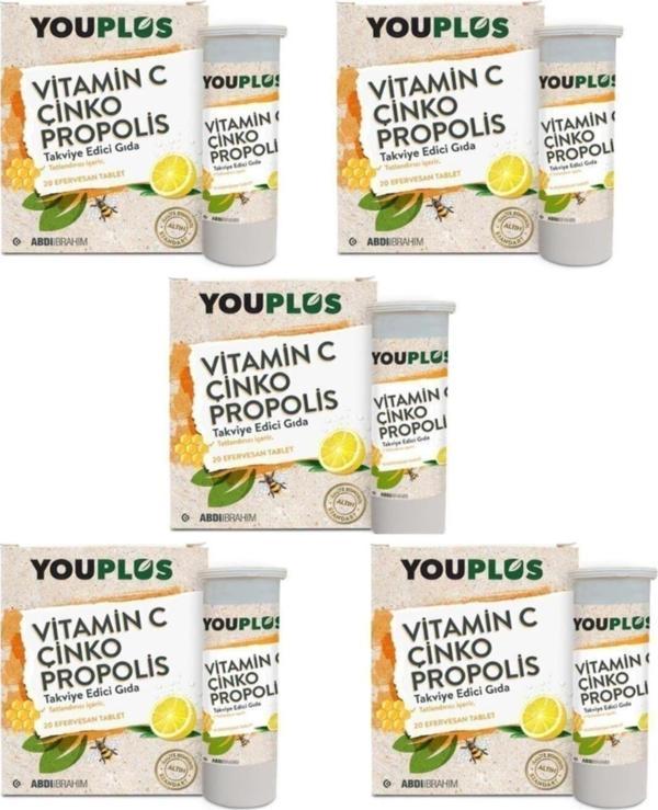 Youplus You-Plus Vitamin&Çinko&Propolis 20 Efervesan Tb.5 Adet - Image 1