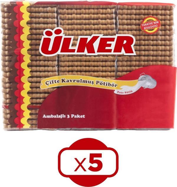 Ülker Pötibör Bisküvi Çifte Kavrulmuş 450 gr x 5 Adet - Image 1