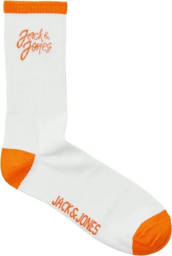 Jack&Jones 12252044 Jaccal Logo Tennis Sock Beyaz-Turuncu - Image 1