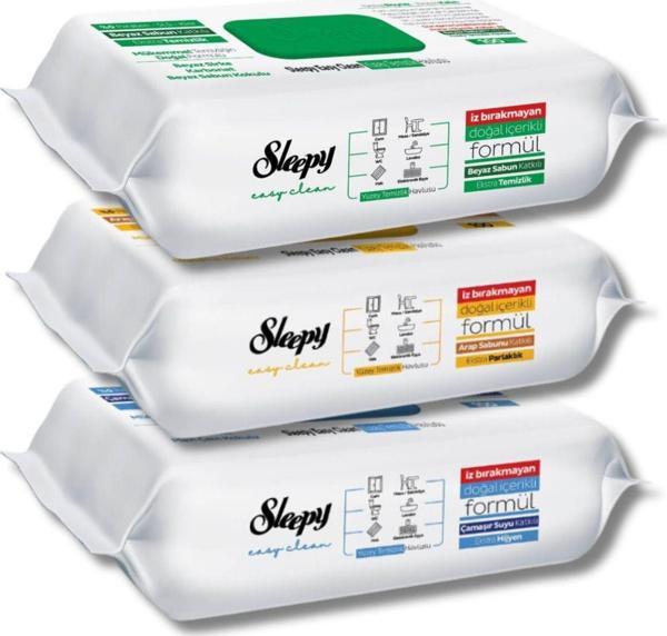 Sleepy Easy Clean Beyaz Sabun Katkılı+Çamaşır Suyu Katkılı+Arap Sabunu Katkılı 300 Yaprak Mikrofiber - Image 1