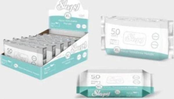 Sleepy Hasta Vücut Temizleme Islak Mendil Havlu 50 Yaprak Xl 6'lı - Image 1