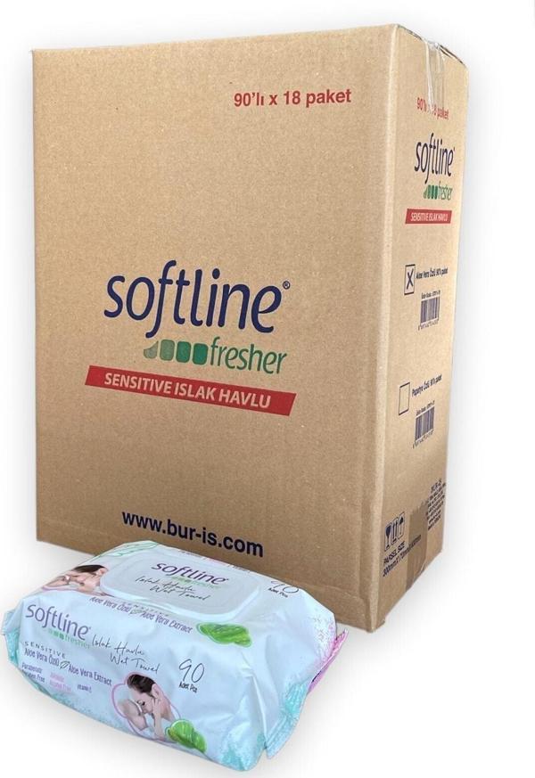 Softline Fresher Sensitive Aloevera Özlü Islak Havlu 90'lıx18 - Image 1