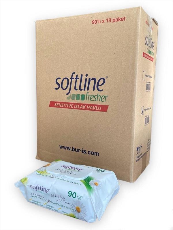 Softline Fresher Sensitive Papatya Özlü Islak Havlu 90'lıx18 - Image 1