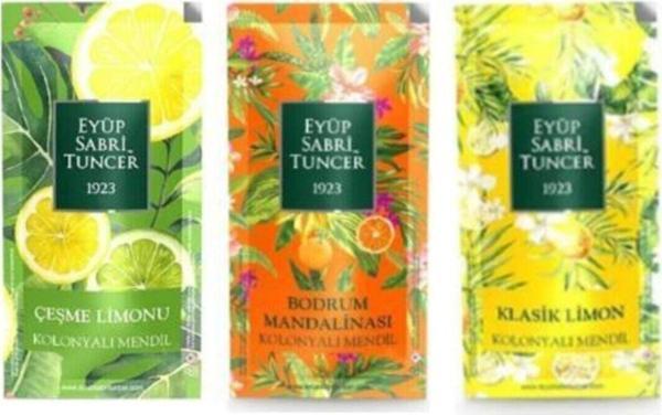 Eyüp Sabri Tuncer 75 Adet Kolonyalı Mendil (25+25+25) 3 Lü Set Çeşme Limonu Bodrum Mandalinası Klasik Limon - Image 1