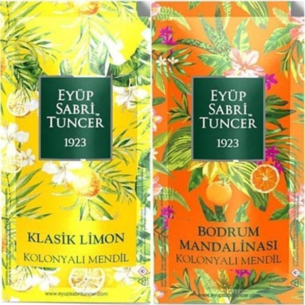 Eyüp Sabri Tuncer Klasik Limon Ve Bodrum Mandalinası 50 Adet Kolonyalı Mendil (25+25) 2 Li Set - Image 1