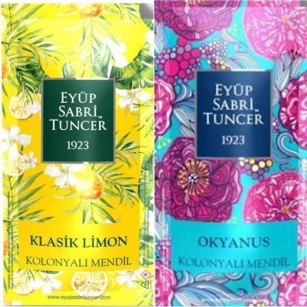 Eyüp Sabri Tuncer Klasik Limon Ve Okyanus 50 Adet Kolonyalı Mendil (25+25) 2 Li Set - Image 1