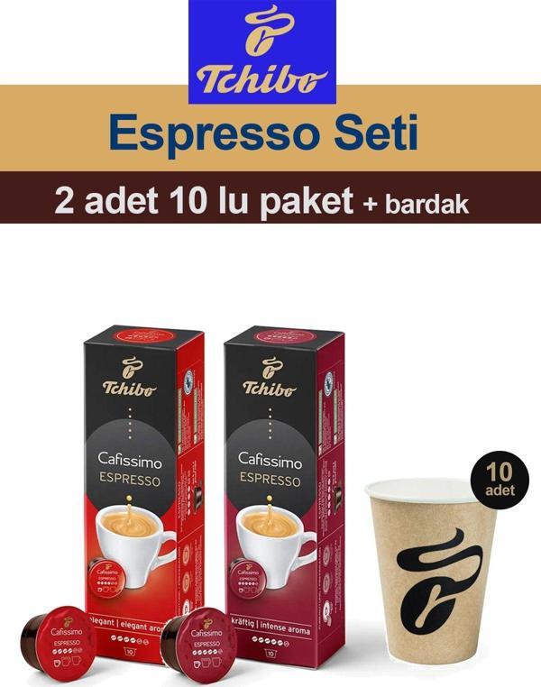 Tchibo Cafissimo Espresso Elegent Intense Aroma 2x10 Adet Kapsül Kahve Bardak - Image 1