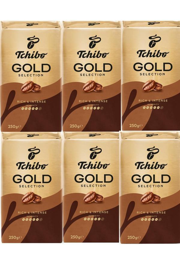 Tchibo Gold Selection Öğütülmüş Filtre Kahve 6 x 250 gr - Image 1