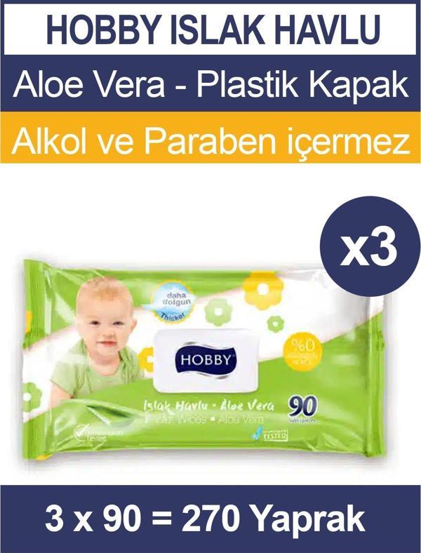 Hobby Islak Havlu Aloe Vera 90'lı 3 Paket - Image 1