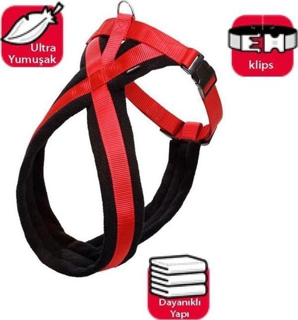 Karlie Yumuşak Göğüs Tasma 58-70Cm Siyah-Kırmızı - Image 1