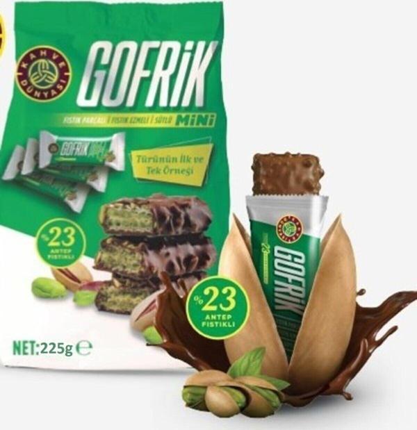 Kahve Dünyası Gofrik Fıstık Parçalı Fıstık Ezmeli Sütlü Mini 225Gr - Image 1