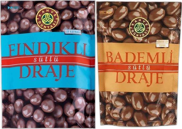 Kahve Dünyası Sütlü Çikolata Kaplı Fındık Draje 60 Gr Ve Sütlü Çikolata Kaplı Badem Draje 60 Gr - Image 1