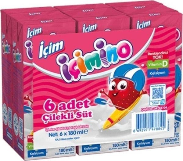 İçim Ino Çilekli Süt 180 Ml X 6 Adet - Image 1