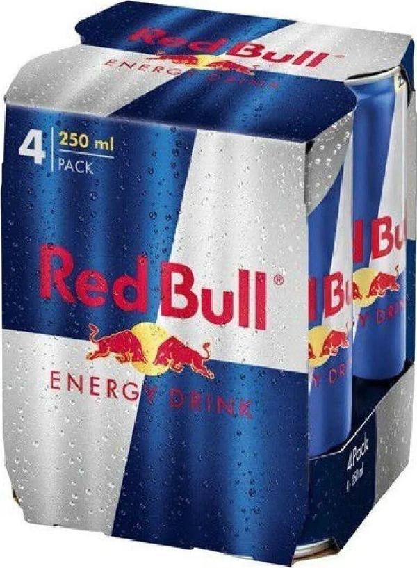 Red Bull Orginal 250 Ml X 4 Adet - Image 1