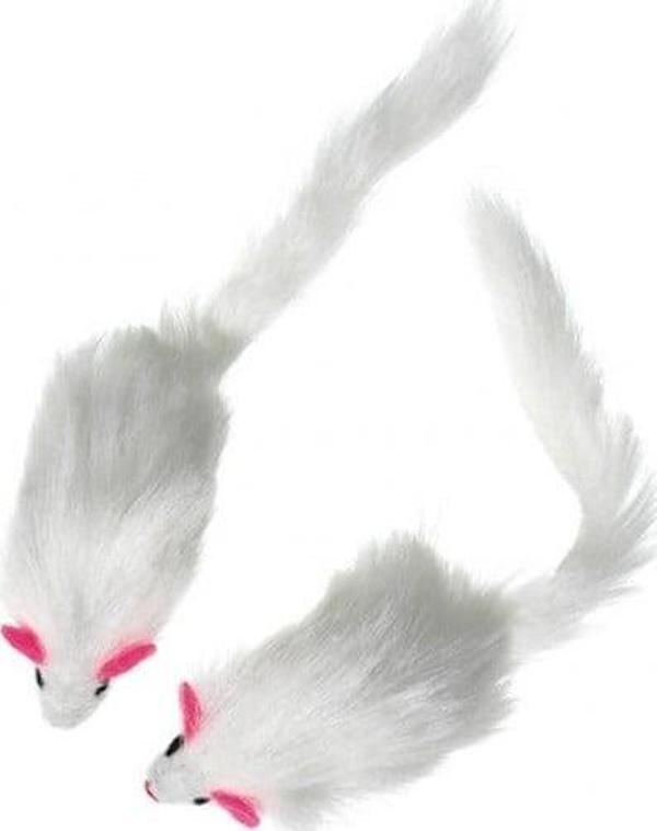 Karlie Peluş Fare 12cm Beyaz - Image 1