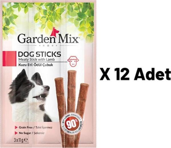 Gardenmix Kuzu Etli Köpek Stick Ödül 3x11g 12'li - Image 1