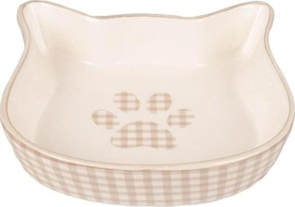 Flamingo Mylo Seramik Kedi Mama Su Kabı Bej 220 ml - Image 1