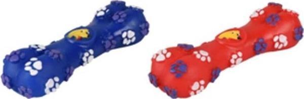Flamingo Vinil Pati Desenli Kemik Şekilli Köpek Oyuncağı 14,5cm - Image 1