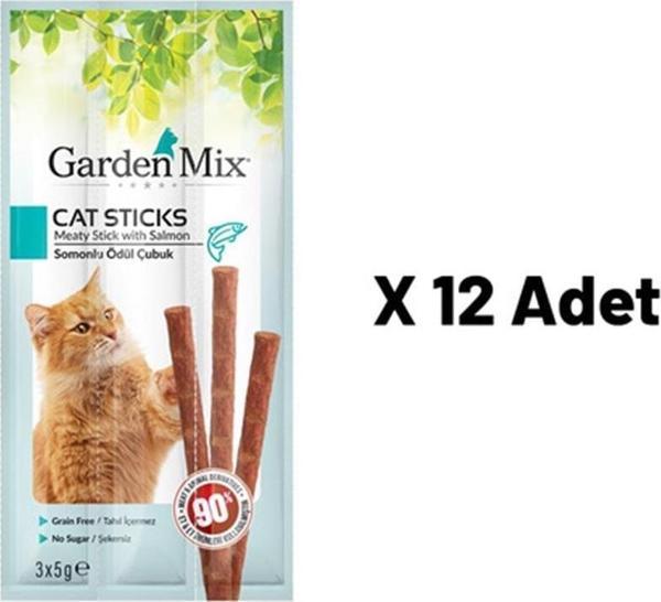 Gardenmix Somonlu Kedi Stick Ödül 3x5g 12'li - Image 1