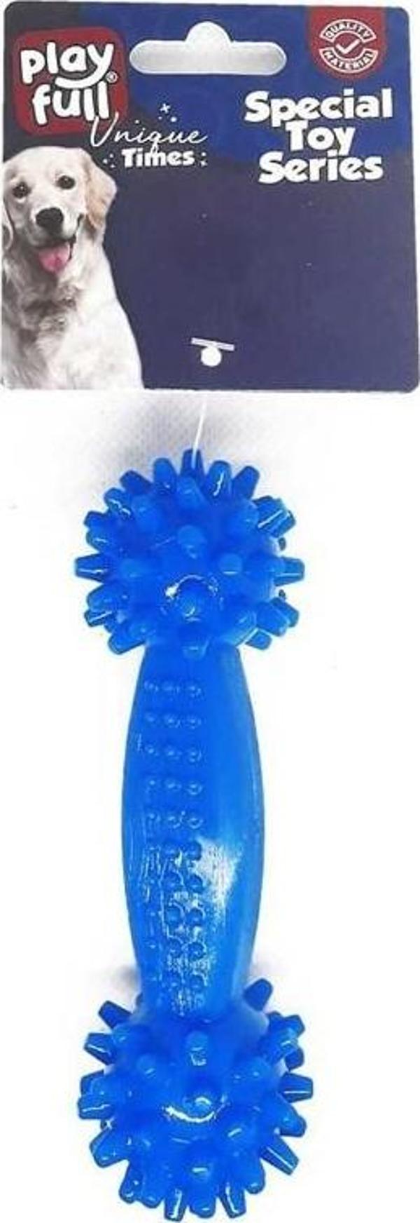 Playfull Dumbell Şeklinde Tırtıklı Plastik Köpek Oyuncağı 12x4 Cm - Image 1