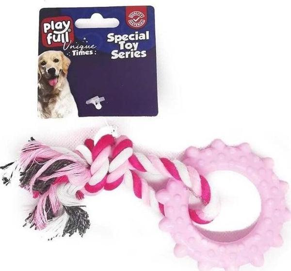 Playfull Plastik ve İpli Köpek Oyuncağı Halka 18 Cm - Image 1