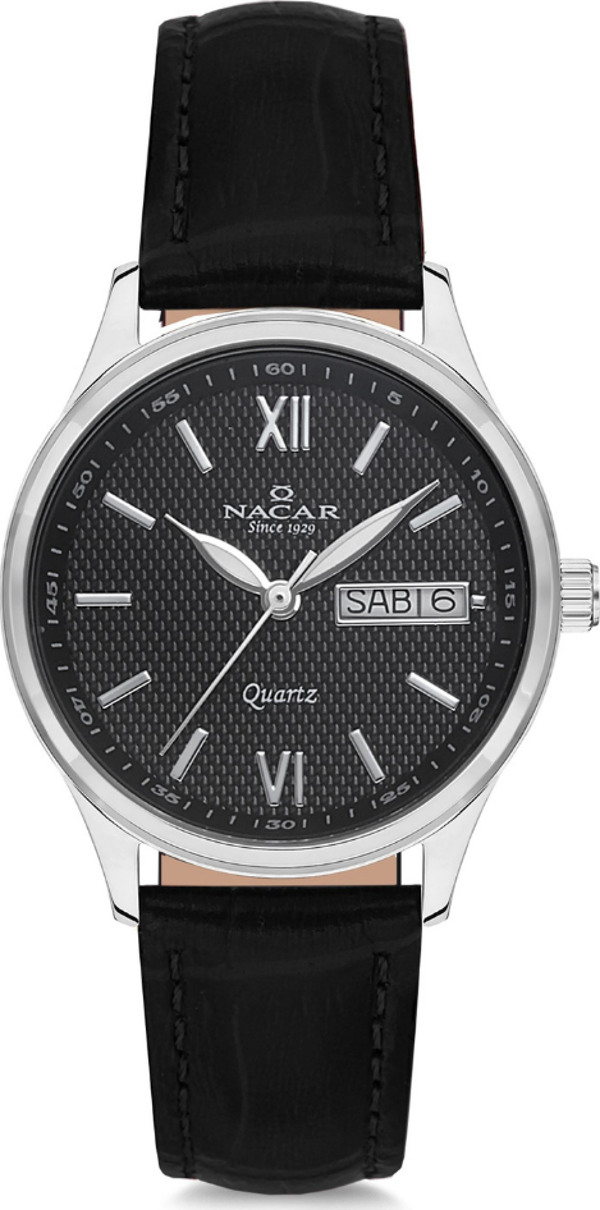 Nacar NC31-39B155-ABL1 Siyah Hakiki Deri Kadın Kol Saati - Image 1
