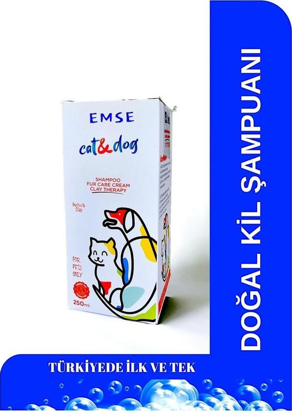 EMSE Kedi Köpek Doğal Kil Şampuanı Bit Pire Kene Parazit Egzama Tedavisinde Etkili 250 Ml - Image 1