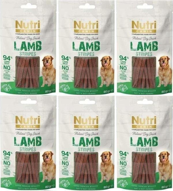 Nutri Canin Lamb Stripes Tahılsız Kuzu Etli Köpek Ödülü 80gr 6 Adet - Image 1
