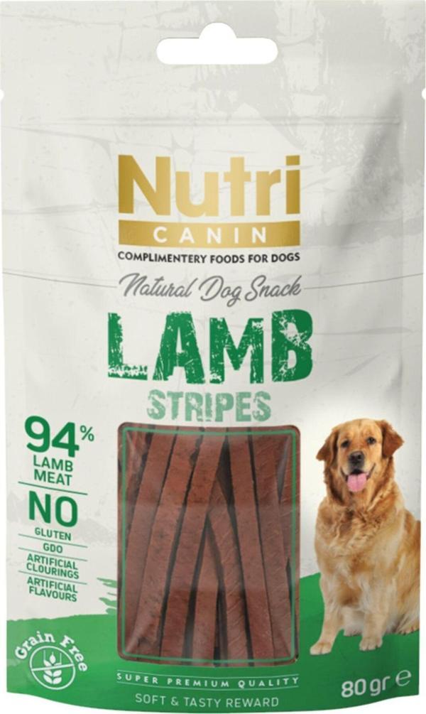 Nutri Canin Tahılsız Kuzulu Şeritler Köpek Ödül Maması 80gr - Image 1