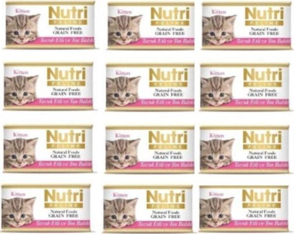 Nutri Feline Tahılsız Tavuklu Ton Balıklı Yavru Kedi Konservesi 85 gr 12 Adet - Image 1