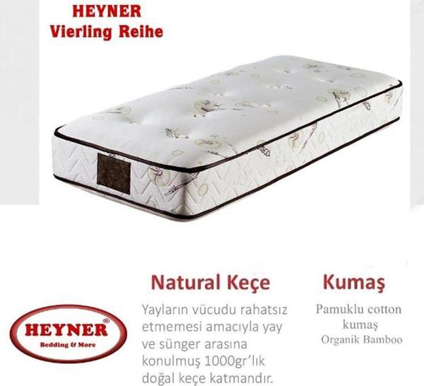 Heyner Vierling Reihe 100X200 Cm Ortopedik Yaylı Yatak Lüx Coffe Bamboo Yatak - Image 1
