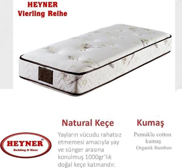 Heyner Vierling Reihe 70X120 Cm Ortopedik Yaylı Yatak Lüx Coffe Bamboo Yatak - Image 1