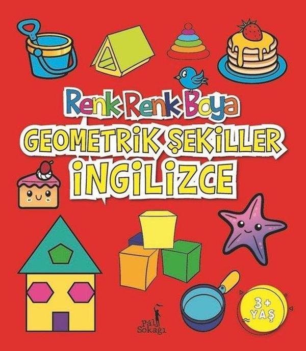 Boyama Kitabı Geometrik Şekiller İngilizce Renk Renk Boya - Pal Sokağı - Image 1