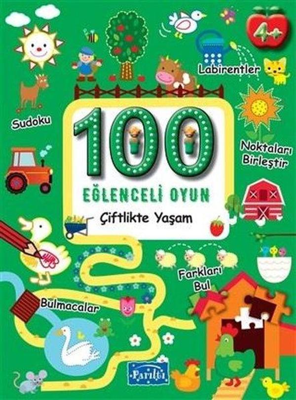 100 Eğlenceli Oyun - Çiftlikte Yaşam - Boyama - Parıltı Yayınları - Image 1